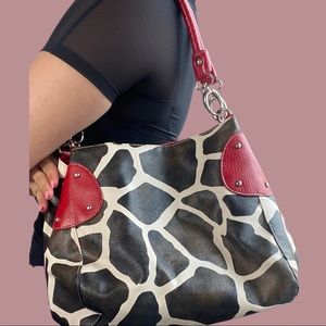y2k Faux Leather Red/Cow Print Purse🐮❤️